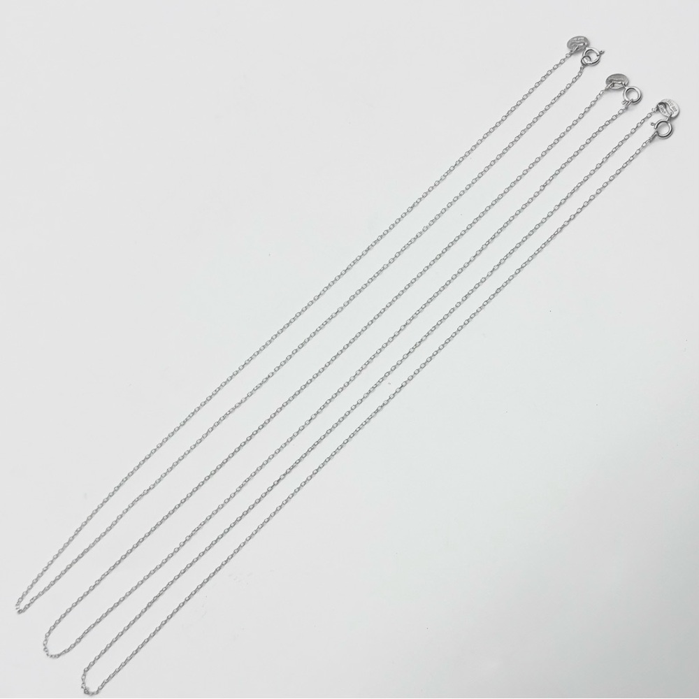 New Sterling Silver Delicate Chain Necklace Lot of 3